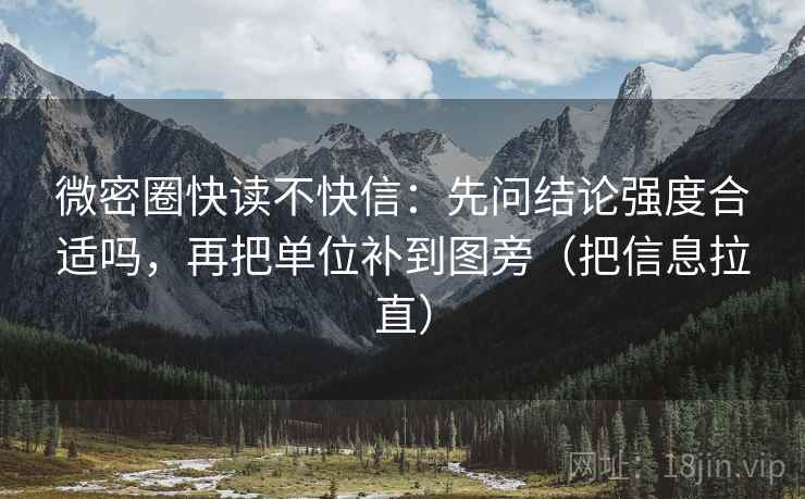 微密圈快读不快信：先问结论强度合适吗，再把单位补到图旁（把信息拉直）  第2张
