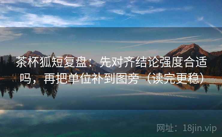 茶杯狐短复盘：先对齐结论强度合适吗，再把单位补到图旁（读完更稳）  第1张